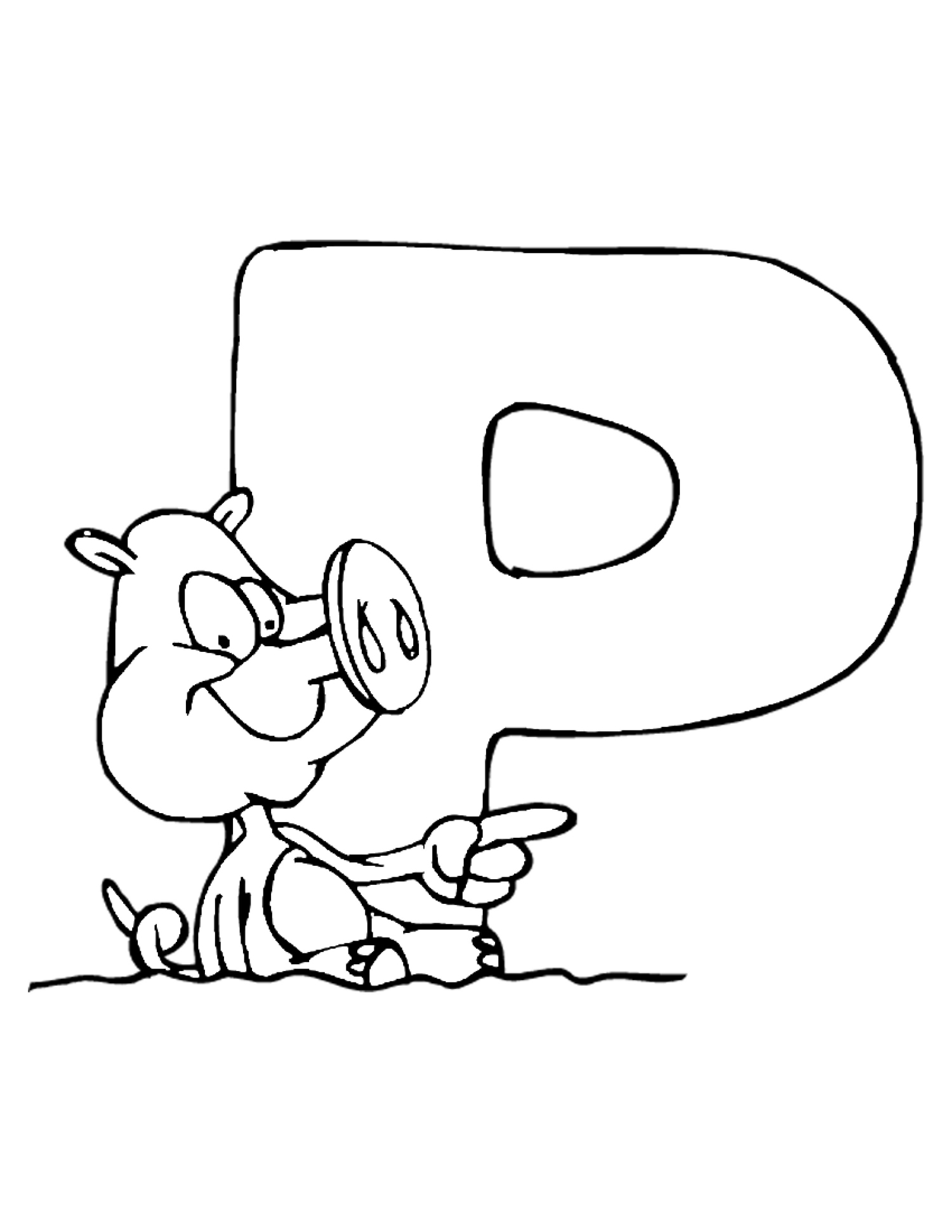 ﻿Draw Alphabet P, Vector Image P, Color P Char On Board, Coloring P