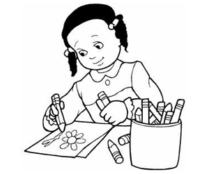 Girl Drawing Flower