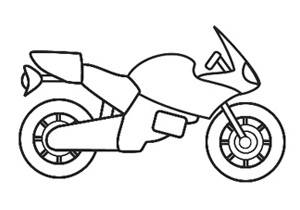 cartoon motorcycle