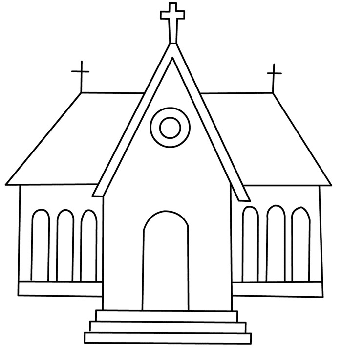 church drawing for kids